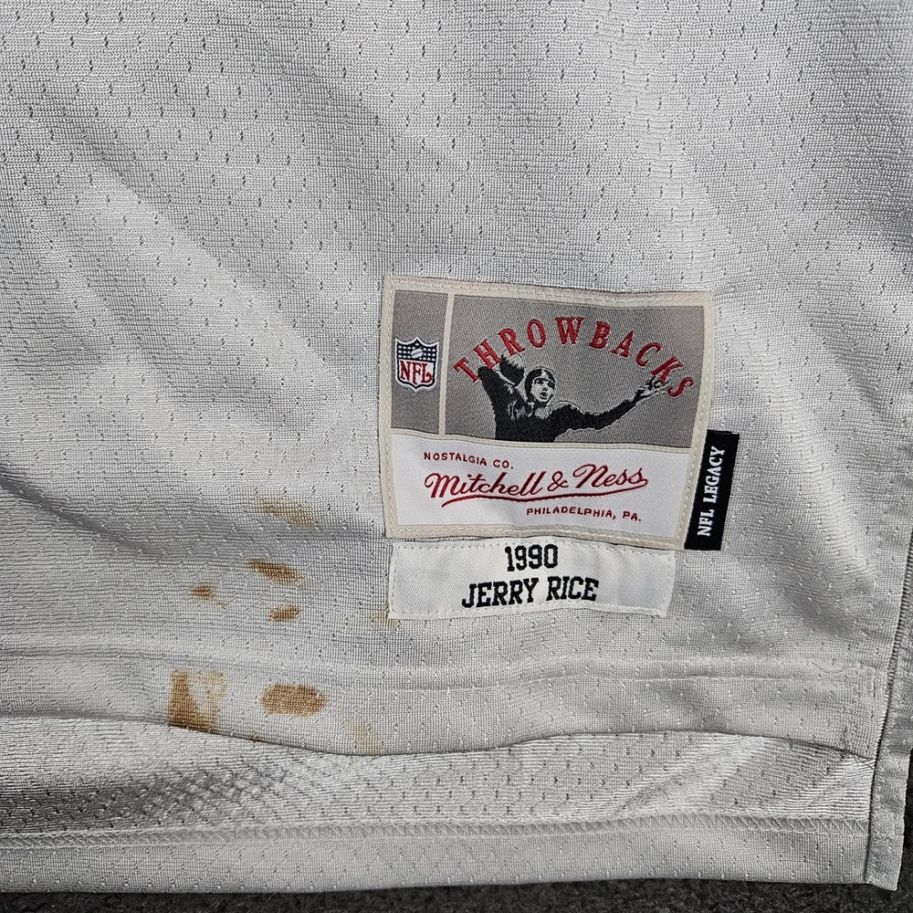 Mitchell & Ness Jerry Rice 1990 San Francisco 49ers NFL Throwback Mens XL White - Picture 3 of 11